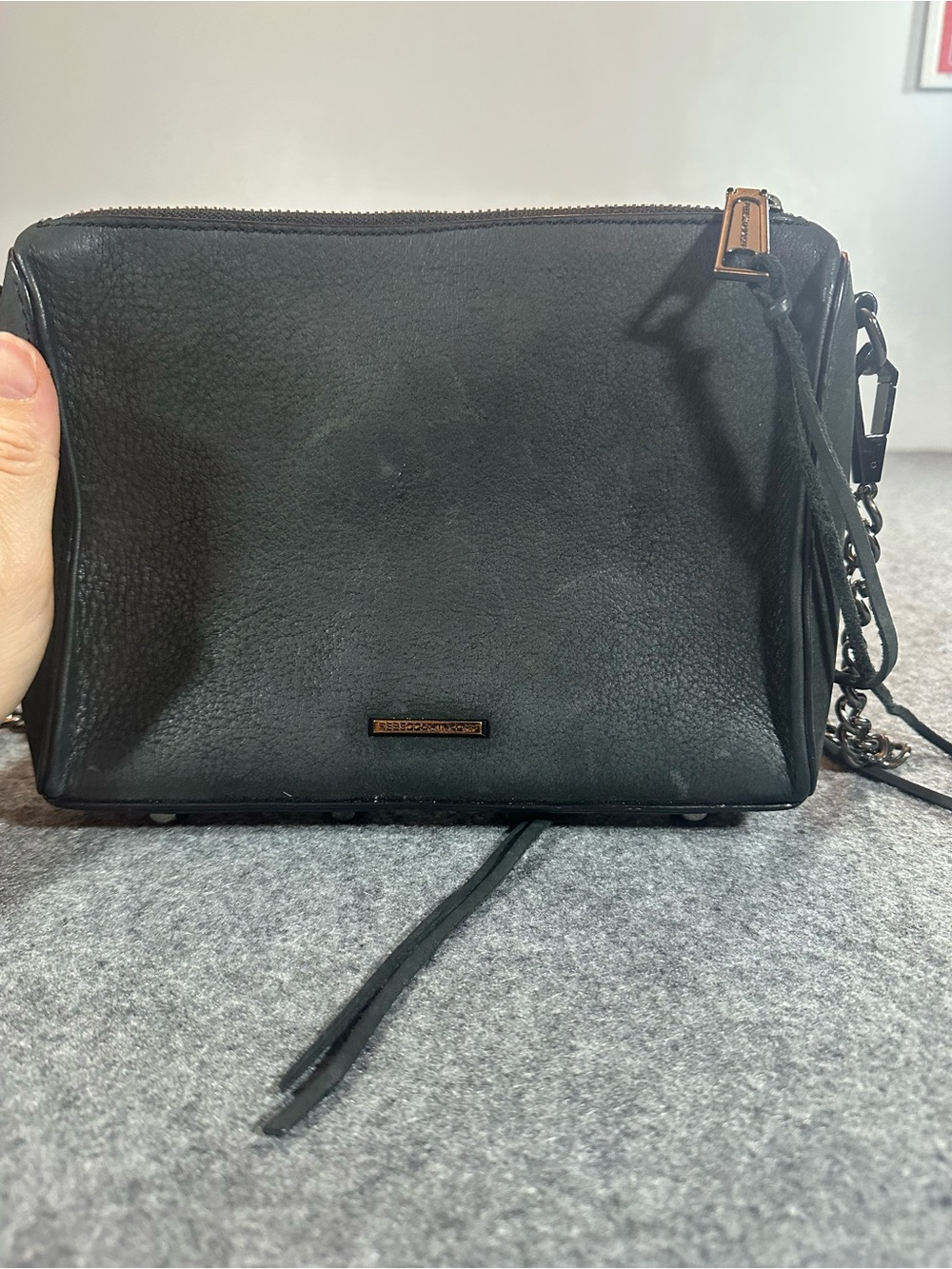 Rebecca Minkoff Black Pebble Leather Bag